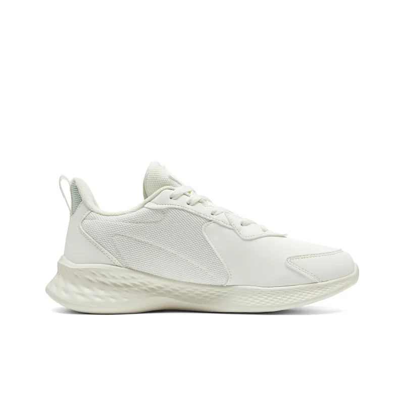 PEAK Cushioned Wear Resistant Breathable Slip Resistant Low Top Running Shoes Women's Beige White Green-1