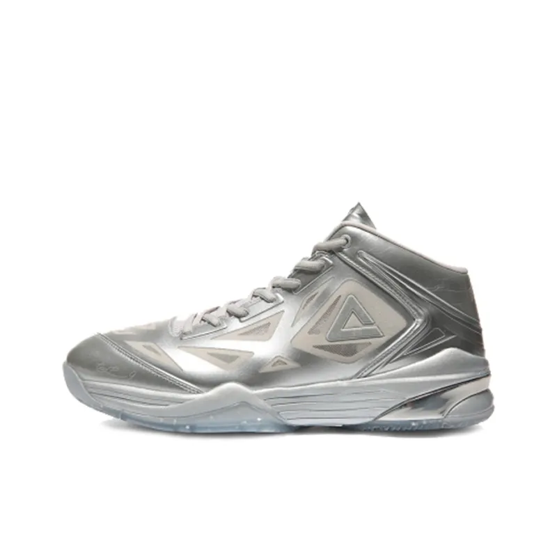 PEAK Parker Seven High Top Performance Basketball Shoes Men's Silver Retired Edition Lightning Gift Box Sets-3