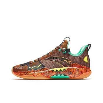 Anta Frenzy 5 Pro  FOCUS Wear Resistant Low Top Basketball Shoes Men's Orange Green