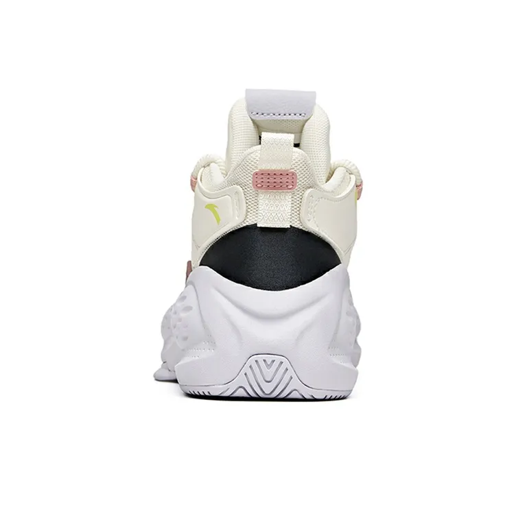 Anta Bastard Anti Slip Wear Resistant Mid Top Skateboard Shoes Women's Ecru-2
