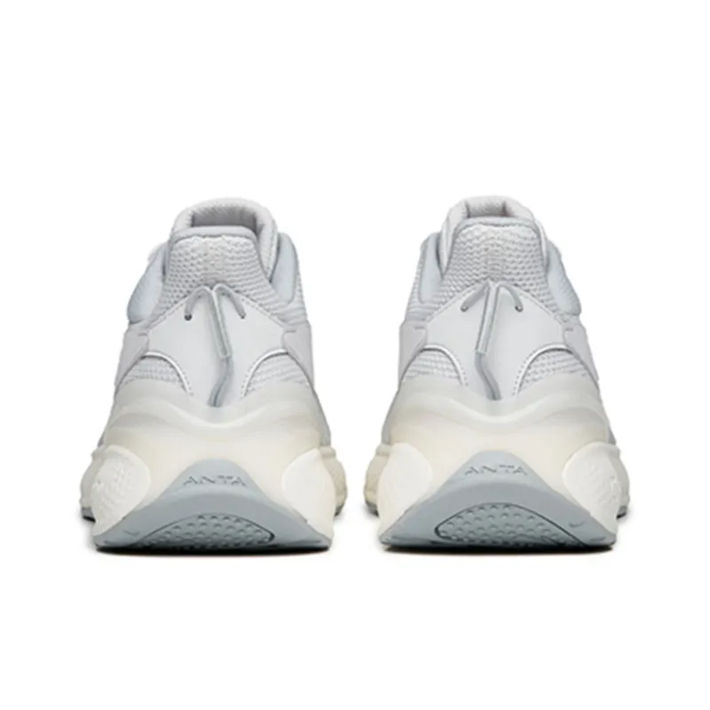 Anta C37 Series Overwhelming Breathable Low-Top Running Shoes Men's Gray White Comfortable Soft Sole-4