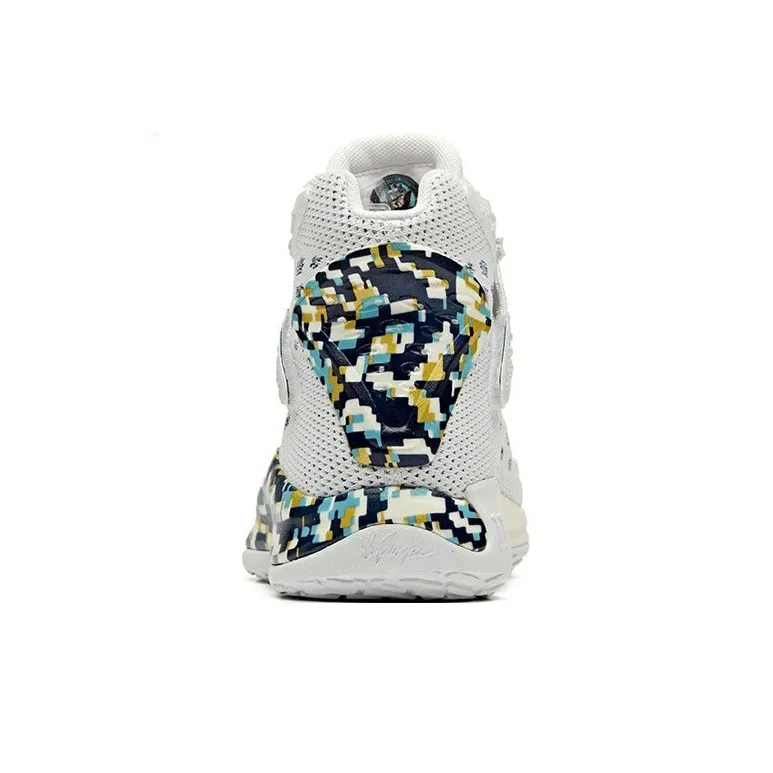Anta KT5 KT 5 'Veteran' Cushioning Anti-Slip And Wear-Resistant High-Top Basketball Shoes White Blue Yellow-4