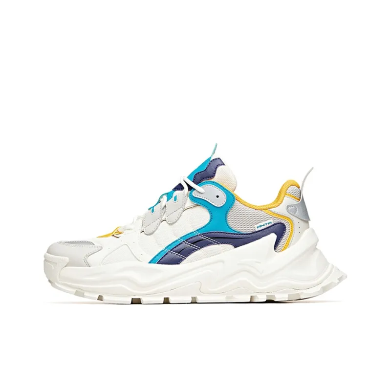 Anta Life Collection Sizzling Cushioning Low Top Chunky Sneakers Men's White Gray Blue-0