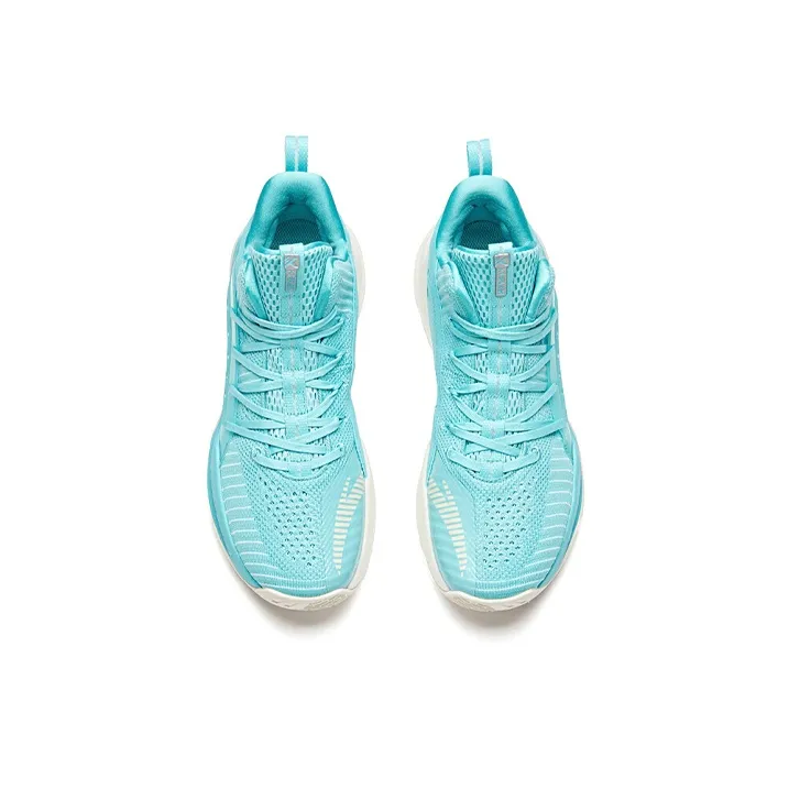 Anta Water Flower 1 KT Cushioning Anti Slip And Wear Resistant Mid Top Performance Basketball Shoes Men's Blue White-2