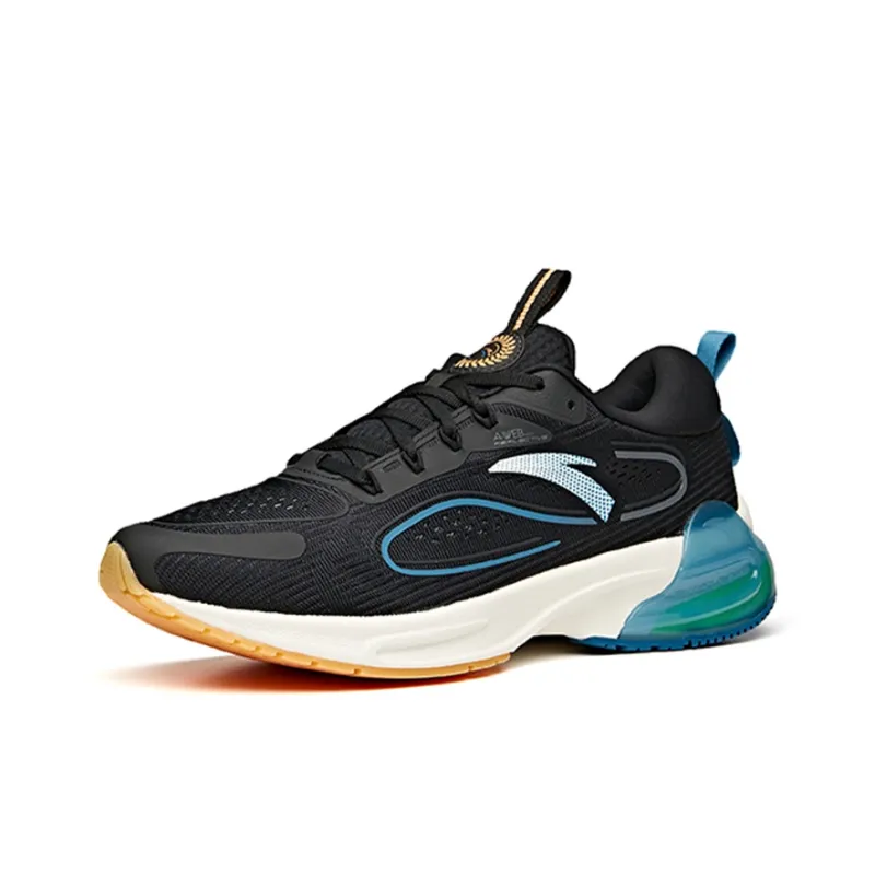 Anta Tron 1.0 Cushioned Slip-Resistant Abrasion-Resistant Breathable Low-Top Running Shoes Men's Black Blue White-2