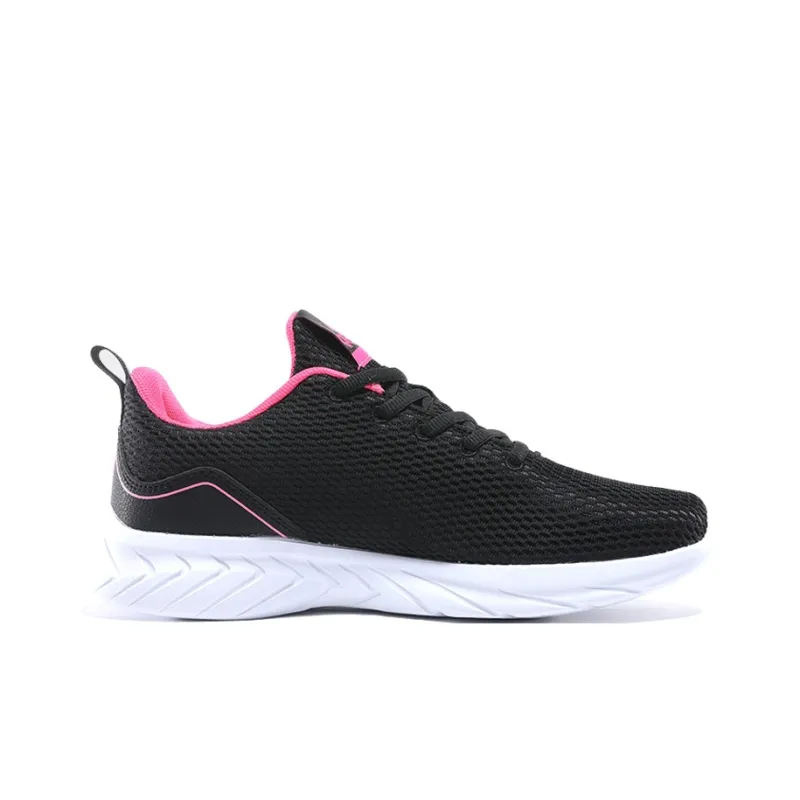 PEAK Qingyi Durable Breathable Low Top Running Shoes Women's Black Rose Red-1