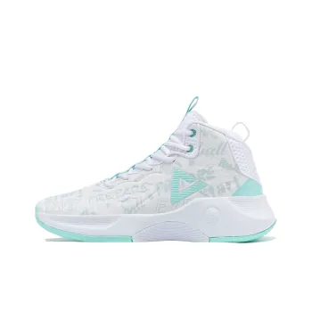 PEAK Ranger Cushioning Slip Resistant And Abrasion Resistant Mid Top Basketball Shoes Men's White Green