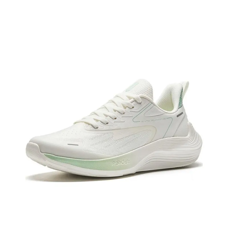 Anta New Stinger Slip-Resistant Low-Top Running Shoes Women's White Green-2