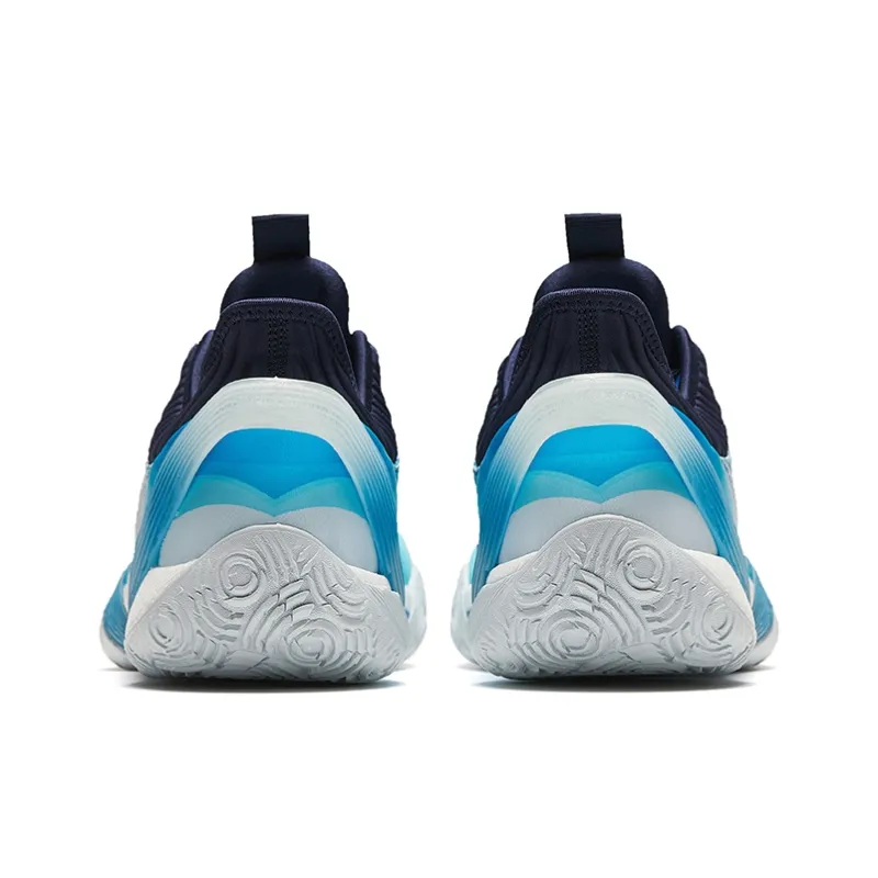 Anta Three point Rain1.0 Cushioning Wear Resistant Low Top Basketball Shoes Men's Water Rhyme Blue-3