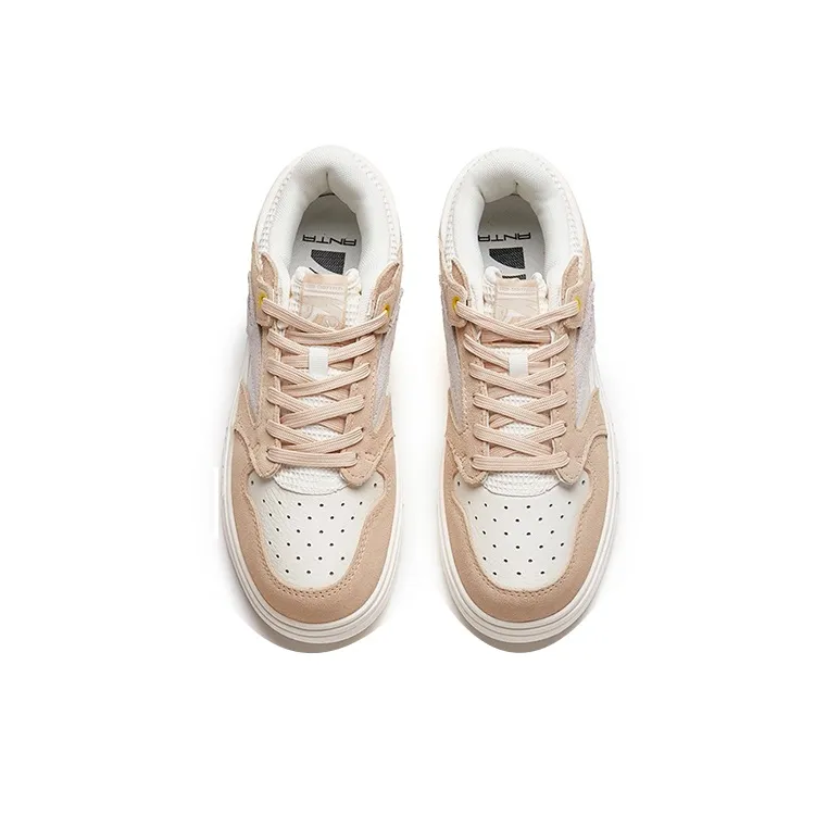 Anta Street Naughty Slip Resistant Cushioning Low Top Skateboard Shoes Women's Dusty Pink-2