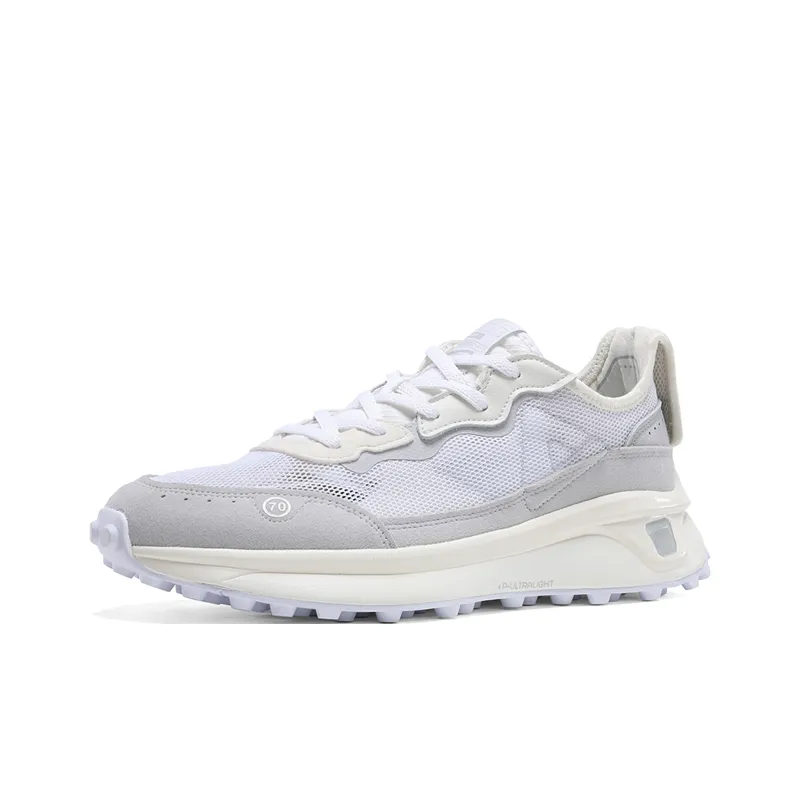 PEAK Flick 70s Shock Absorbers Slip Resistant, Abrasion Resistant, Lightweight Low Top Running Shoes Men's Gray White-1