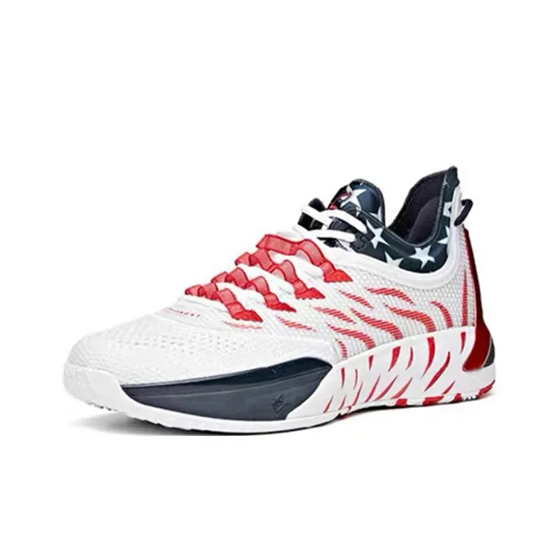 ANTA GH1 Basketball Shoes Men Low Top White/Red/Black-2
