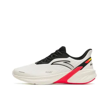 Anta DuCi4 Mesh Cushioned Slip Resistant Low Top Running Shoes Men's White Black Red
