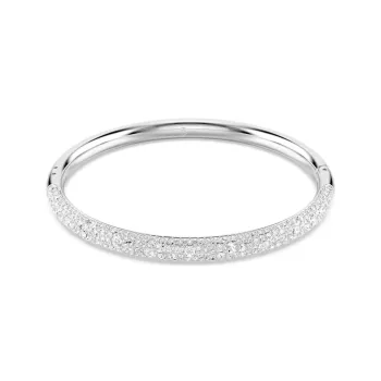 Swarovski Rhodium Plated Faux Crystal Bangles Women's Silver
