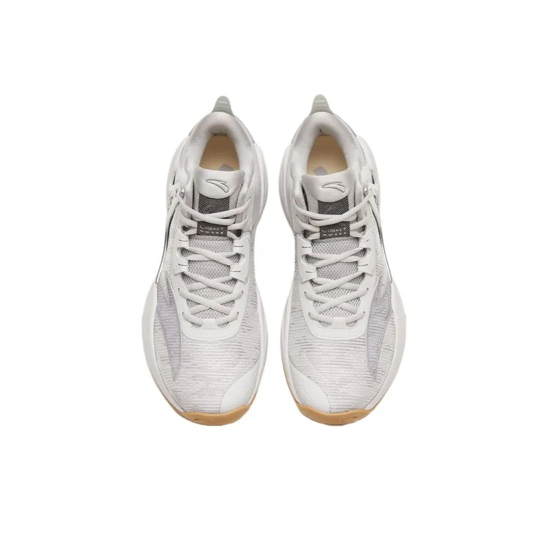Anta Hussars 8 Anti Slip Wear Resistant Low Top Basketball Shoes Men's White Silver-2