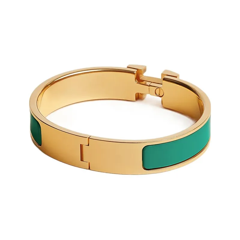 HERMES Clic Gold-Plated Metal Bangles Women's-1