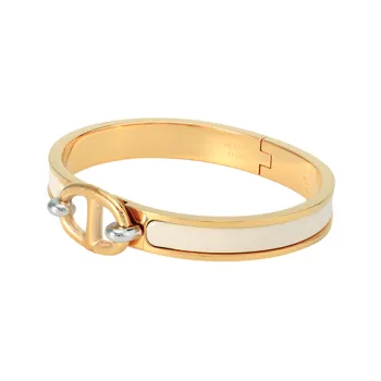 HERMES Enamel Bangles Women's Gold