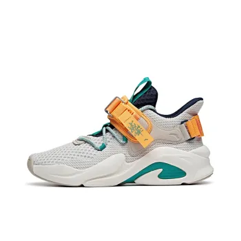 Anta Bastard Cushioning Anti Slip Wear Resistant Breathability Low Top Chunky Sneakers Men's White Green Orange
