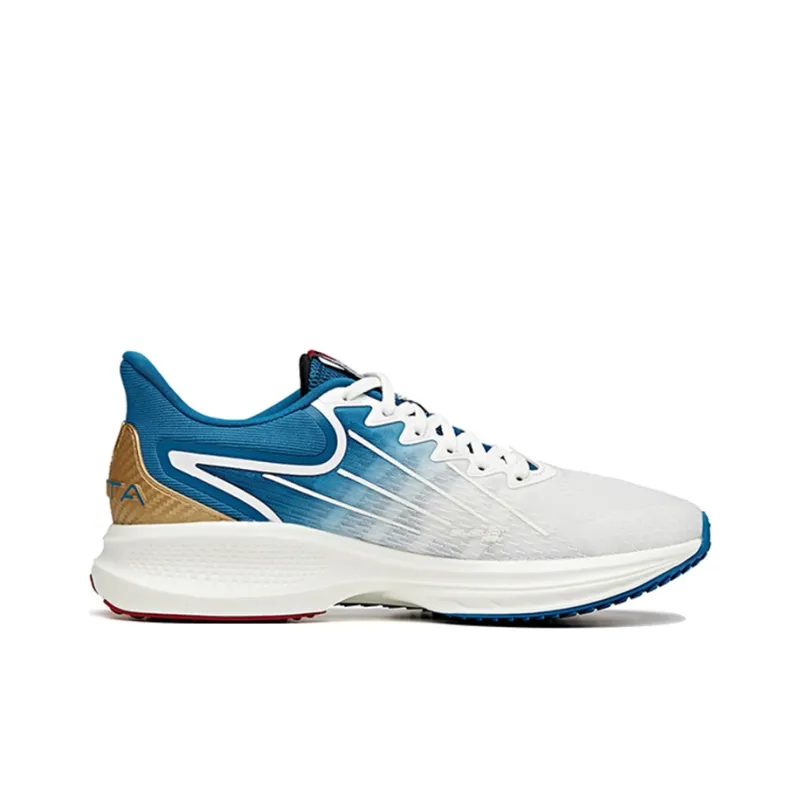 Anta Gazelle 1.0 Cushioned Slip Resistant Abrasion Resistant Breathable Low Top Running Shoes Men's White Blue-1