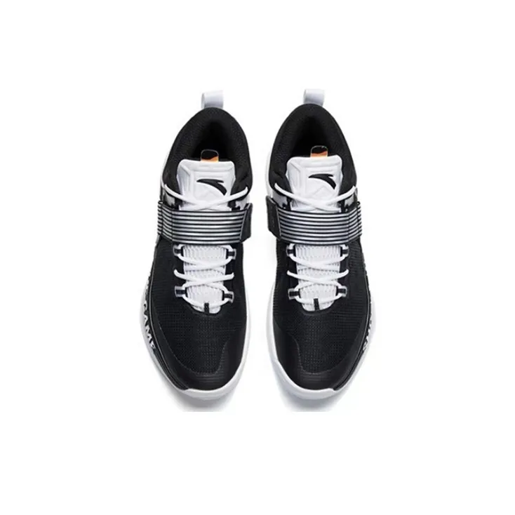 Anta Hengsao4 Durable Breathable Low Top Basketball Shoes Men's Black White-3
