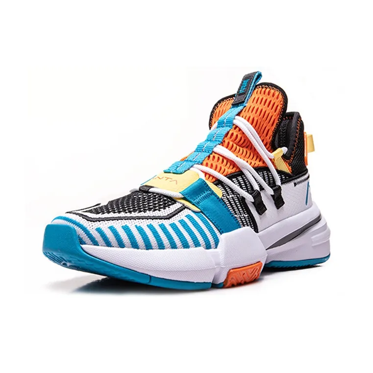 Anta Craze 1 Slip Resistant Mid Top Performance Basketball Shoes Men's White-2