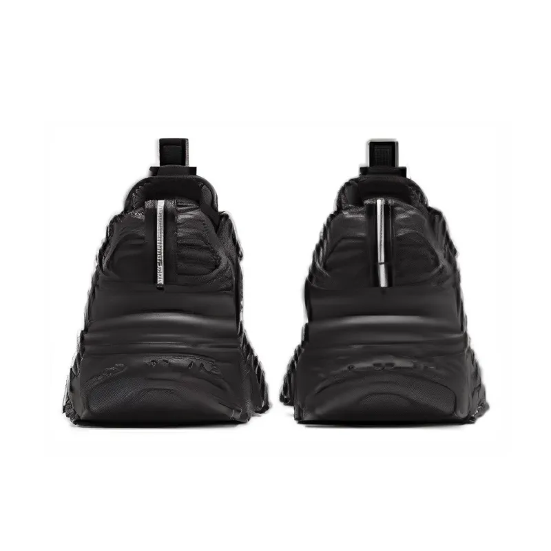 Anta Meteorite Cushioning Anti Slip And Wear Resistant Low Top Chunky Sneakers Men's Black-3