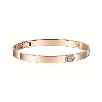 HERMES 18 carat Rose Gold Set With Diamonds Bangles Unisex