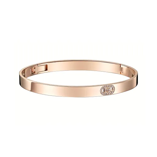 HERMES 18 carat Rose Gold Set With Diamonds Bangles Unisex