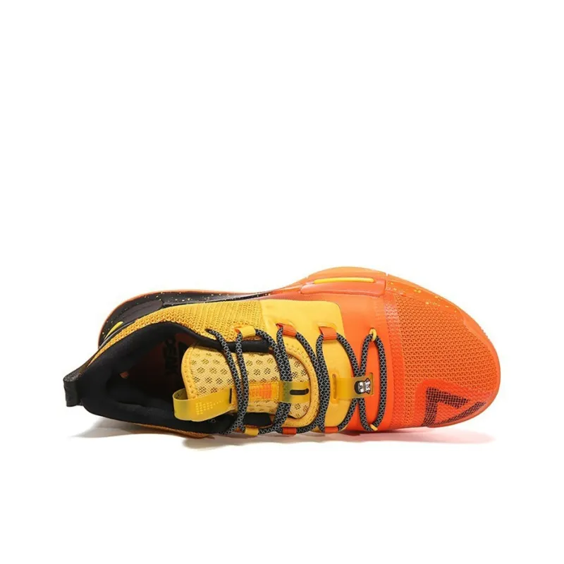 PEAK Flash Cushioning Anti Slip And Wear Resistant Coverage Balance Low Top Basketball Shoes Men's Orange Yellow-3