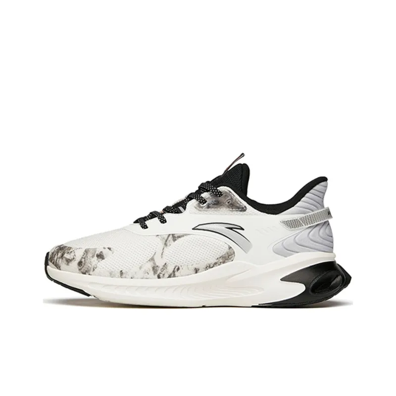 Anta Rocket 2.0 Cushioning Lightweight Rebound Low Top Running Shoes Men's White Silver-0