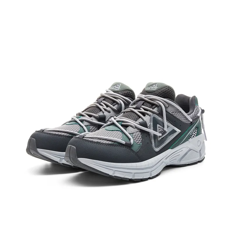 PEAK OG 7000 Cushioning Anti Slip Wear Resistant Breathability Low Top Running Shoes Men's Silver Gray Cactus Green-2