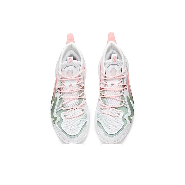 Anta Berserk 2 High Top Performance Basketball Shoes Men's White Pink Green-2
