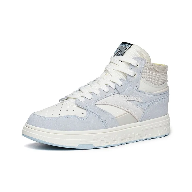 Anta Street Naughty Slip Resistant Cushioning High Top Skateboard Shoes Men's Blue Gray-1