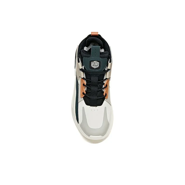 ANTA Rubik's Cube Casual Shoes Men Low Top White/Gray/Green-2