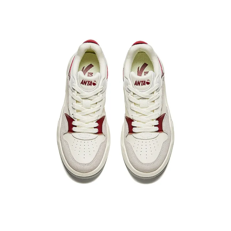 Anta C37 Series Height Increasing Lightweight Low-Top Skateboard Shoes Women's Ivory White-2