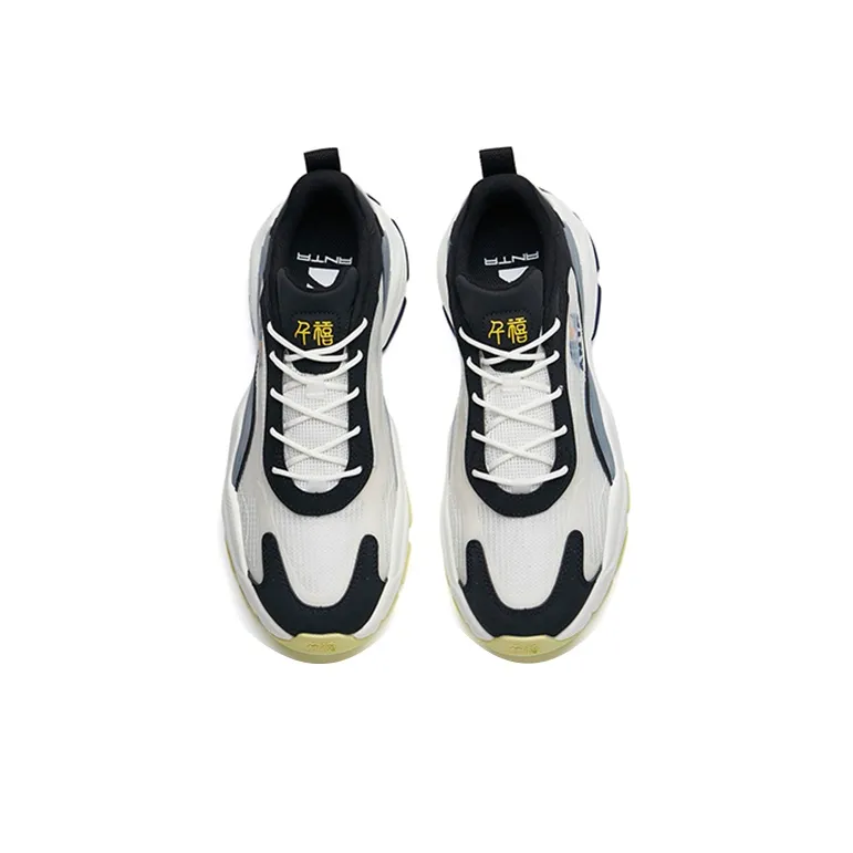 Anta Millennium 4.0 Wear Resistant Slip Resistant Low Top Sports Casual Shoes Men's White Black-3