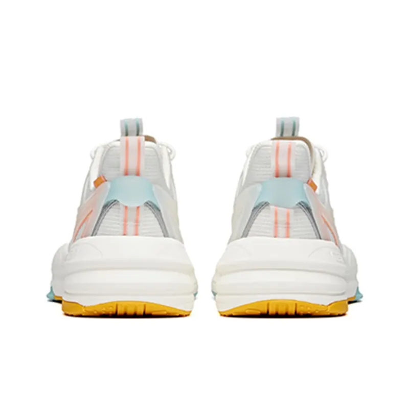Anta C37 Series Slip-Resistant Cushioning Wear-Resistant Lightweight Low-Top Running Shoes Women's White Red Platform-4