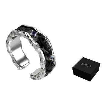 OINICIO Multicolor Zircon With 925 Sterling Silver Rings Unisex Black