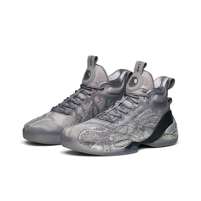 ANTA KT7 Basketball Shoes Men High Top Gray/Black-2
