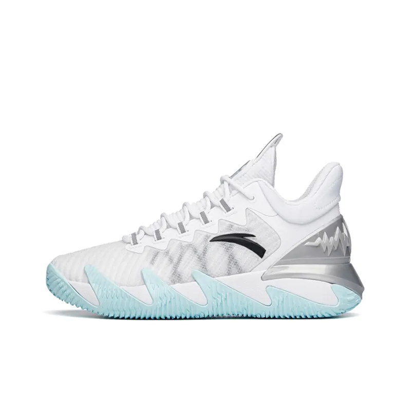 Anta Reverse Blade Cushioning Anti-Slip And Wear-Resistant Low-Top Basketball Shoes White Black Blue-0