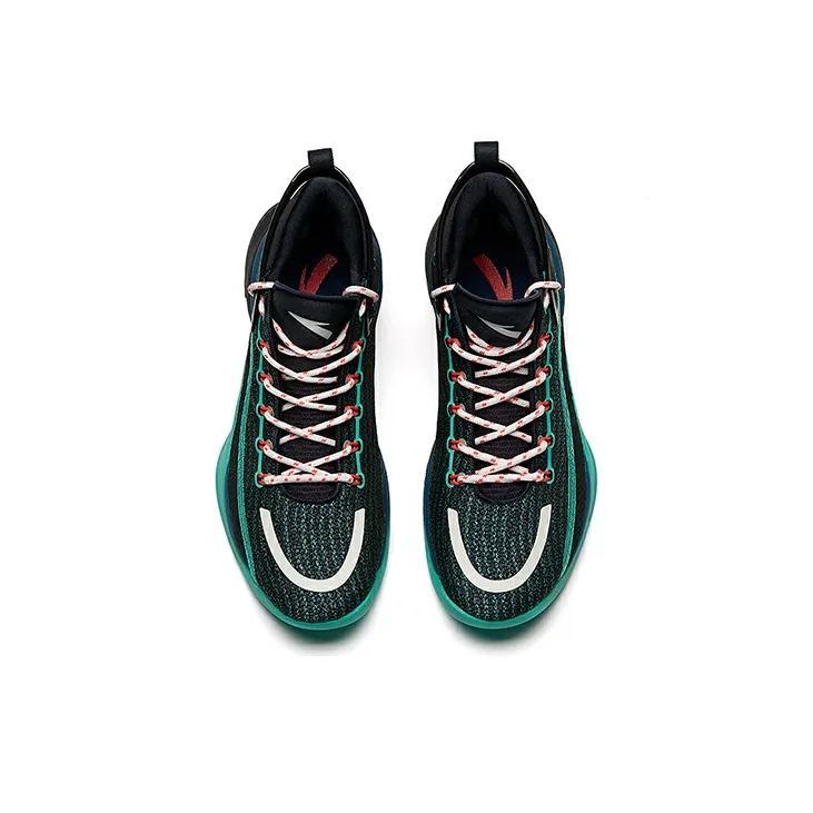 ANTA UFO2.0 Basketball Shoes Men High-Top Turquoise/Industrial Blue/Dark Blue Black-2
