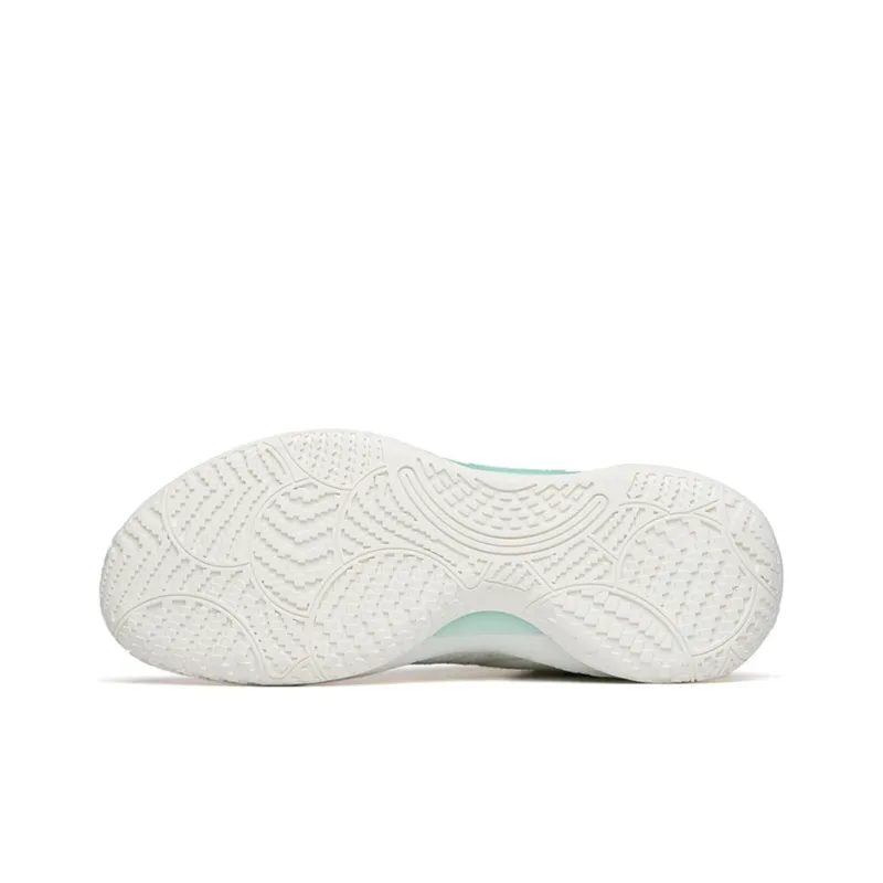 Anta Cement Bubble 2.0 Anti Slip Wear Resistant Low Top Basketball Shoes Men's White Green-4