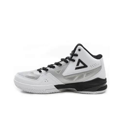 PEAK Parker Generation Cushioning Mid-Top Performance Basketball Shoes Men's Gray White