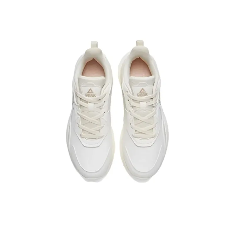 PEAK Qingyi Cushioning, Wear Resistant Low Top Running Shoes Women's Canvas White-3