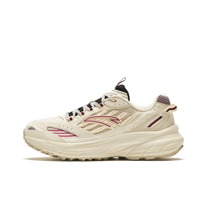 Anta AT957 Cushioning, Wear Resistant Low Top Running Shoes Women's White Black Red-0