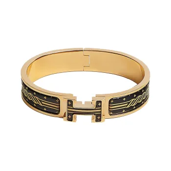 HERMES Clic H Gold Plated Bangles Women's