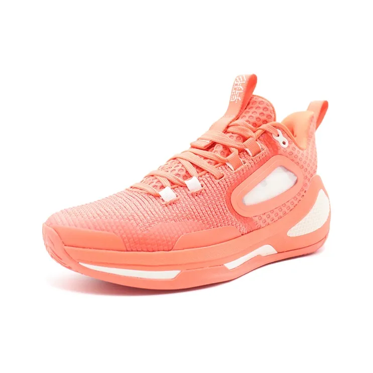 Anta Alien 3 Anti Slip Wear Resistant Mid Top Performance Basketball Shoes Men's Red White Gold-2