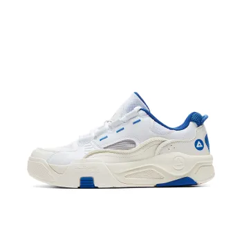 PEAK State Pole Roaming Cushioning Coverage Lightweight Breathable Low Top Skateboard Shoes Men's All White Dark Blue