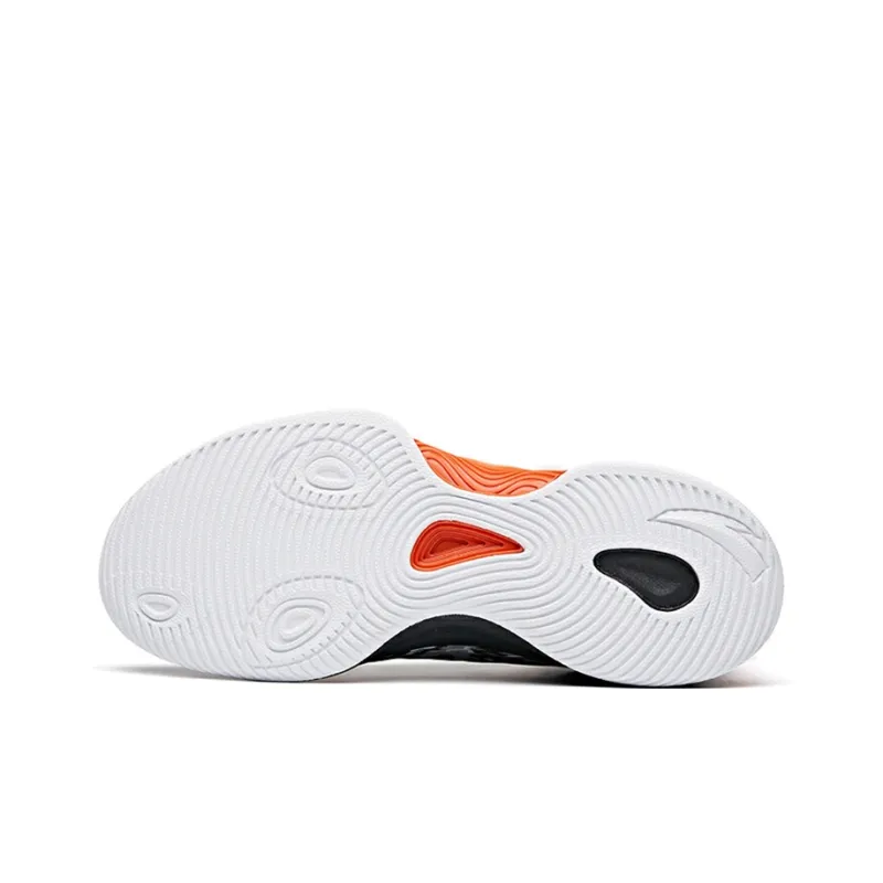 Anta Mountain 1 Anti-Slip Wear-Resistant Low-Top Basketball Shoes Men's Black White Orange-4