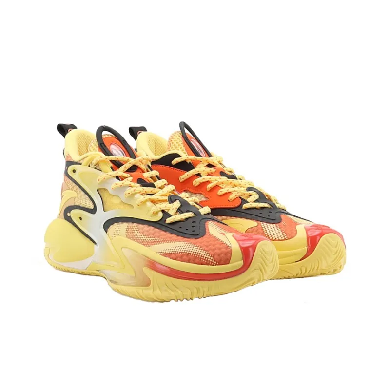 Anta Berserk 3 Durable Breathable High-Top A-Flashedge Basketball Shoes Yellow Red-2